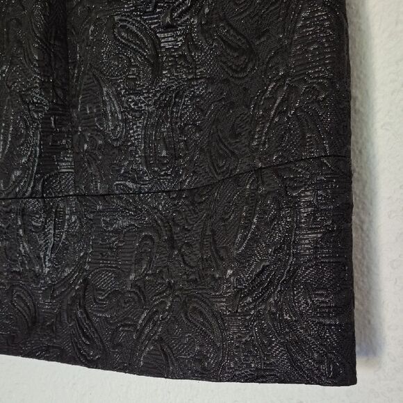 J. Crew Origami Faux Wrap Mini Skirt in Black Metallic Matelassé - Picture 7 of 13